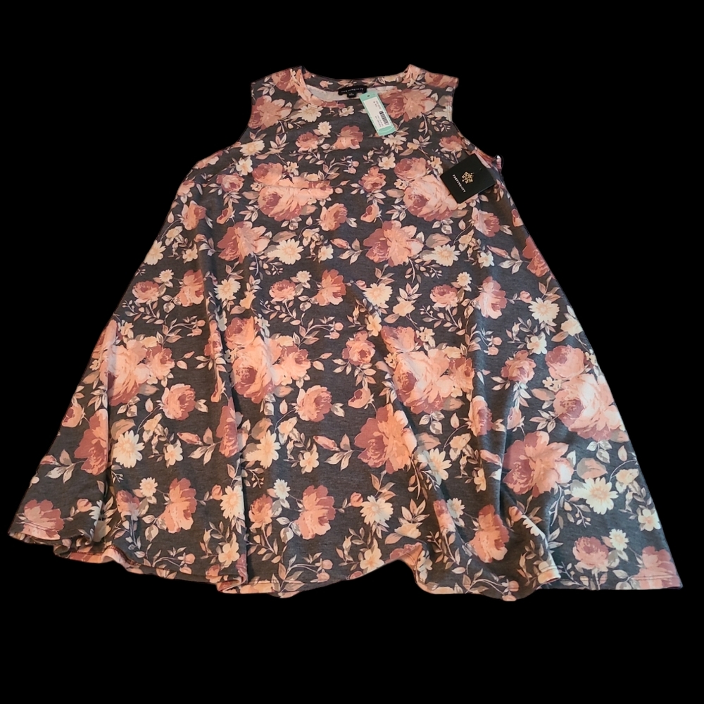 Gray floral dress